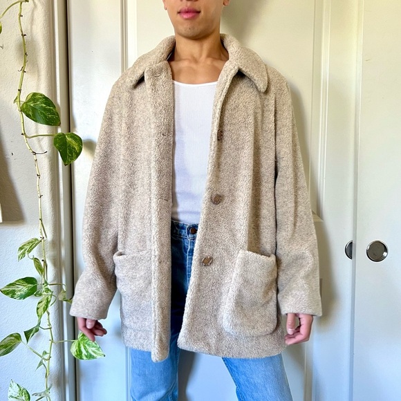Vintage Cream Fuzzy Winter Coat - Picture 2 of 5